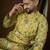 Yellow georgette solid embroidered kurta with trouser set | designer ethnic wear for men