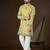 Yellow georgette solid embroidered kurta with trouser set | designer ethnic wear for men