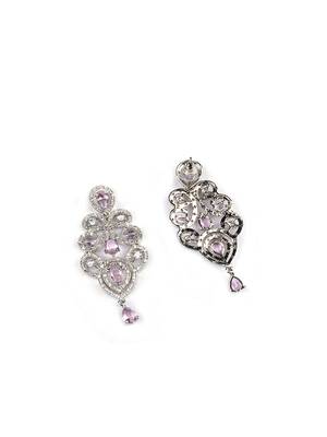 Ad stone pink necklace set with earrings for women 5