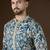 Blue silk blend solid embroidered kurta with trouser set | designer ethnic wear for men