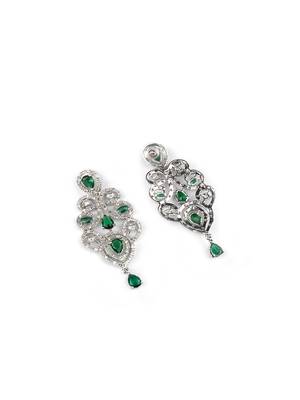 Ad stone green necklace set with earrings for women 5
