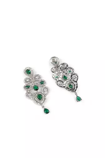 Ad stone green necklace set with earrings for women