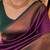 Wine green silk blend jacuard work festival saree with unstitched blouse piece