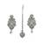 Ad stone mint necklace set with earrings for women