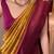 Yellow pink silk blend jacuard work festival saree with unstitched blouse piece