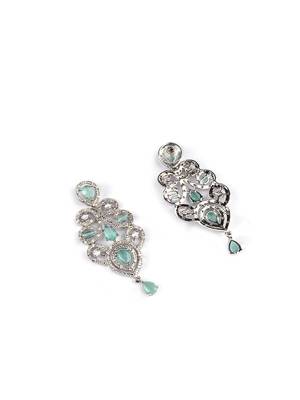 Ad stone mint necklace set with earrings for women 5