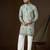 Sea green georgette solid embroidered kurta with trouser set | designer ethnic wear for men