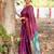 Purple rama silk blend jacuard work festival saree with unstitched blouse piece