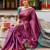 Purple rama silk blend jacuard work festival saree with unstitched blouse piece