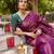 Purple rama silk blend jacuard work festival saree with unstitched blouse piece