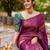 Purple rama silk blend jacuard work festival saree with unstitched blouse piece