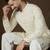 Off white georgette solid embroidered kurta with trouser set | designer ethnic wear for men