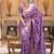 Lavender silk blend jacuard work festival saree with unstitched blouse piece