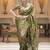 Mehendi silk blend jacuard work festival saree with unstitched blouse piece
