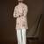 Peach georgette solid embroidered kurta with trouser set | designer ethnic wear for men