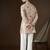 Peach georgette solid embroidered kurta with trouser set | designer ethnic wear for men