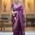 Purple silk blend jacuard work festival saree with unstitched blouse piece