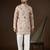Peach georgette solid embroidered kurta with trouser set | designer ethnic wear for men