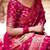 Rani pink silk blend jacuard work festival saree with unstitched blouse piece