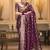 Wine silk blend jacuard work festival saree with unstitched blouse piece