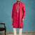 Pink silk blend solid embroidered kurta with dupatta & trouser set | trendy ethnic wear for women