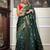 Green silk blend jacuard work festival saree with unstitched blouse piece