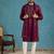 Purple silk blend ethnic motifs embroidered kurta with dupatta & trouser set | trendy ethnic wear for women