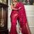 Pink silk blend jacuard work festival saree with unstitched blouse piece