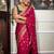 Pink silk blend jacuard work festival saree with unstitched blouse piece