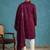 Purple silk blend ethnic motifs embroidered kurta with dupatta & trouser set | trendy ethnic wear for women