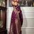 Wine silk blend jacuard work festival saree with unstitched blouse piece