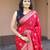 Rani pink silk blend jacuard work festival saree with unstitched blouse piece