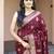 Wine silk blend jacuard work festival saree with unstitched blouse piece