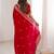 Red Embellished Zari Satin Heavy Work Saree