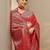 Red Embellished Banarasi Silk Blend Saree With Blouse Piece