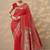 Red Embellished Banarasi Silk Blend Saree With Blouse Piece