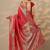 Red Embellished Banarasi Silk Blend Saree With Blouse Piece