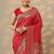 Red Embellished Banarasi Silk Blend Saree With Blouse Piece