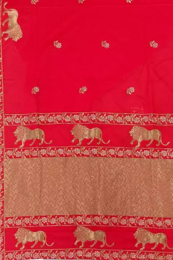 Ethnic Motifs Zari Art Silk Heavy Work Banarasi Sarees With Blouse 