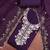 dark purple unstitched thread embroidery handwork with embroidered dupatta silk blend dress material