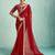 Striped Pure Chiffon Red Saree 