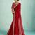 Striped Pure Chiffon Red Saree 