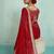 Striped Pure Chiffon Red Saree 