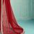 Striped Pure Chiffon Red Saree 