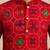 Boy's red rayon geometric print knee length kurta and pyjama set