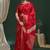 Women Red Silk Blend Ethnic Printed Fastive Wear Saree With Matching Blouse