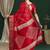 Women Red Silk Blend Ethnic Printed Fastive Wear Saree With Matching Blouse