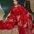 Women Red Silk Blend Ethnic Printed Fastive Wear Saree With Matching Blouse