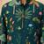 Boy's dark green muslin floral print thaigh length kurta and wide leg pant