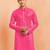 Boy's pink cotton striped knee length kurta